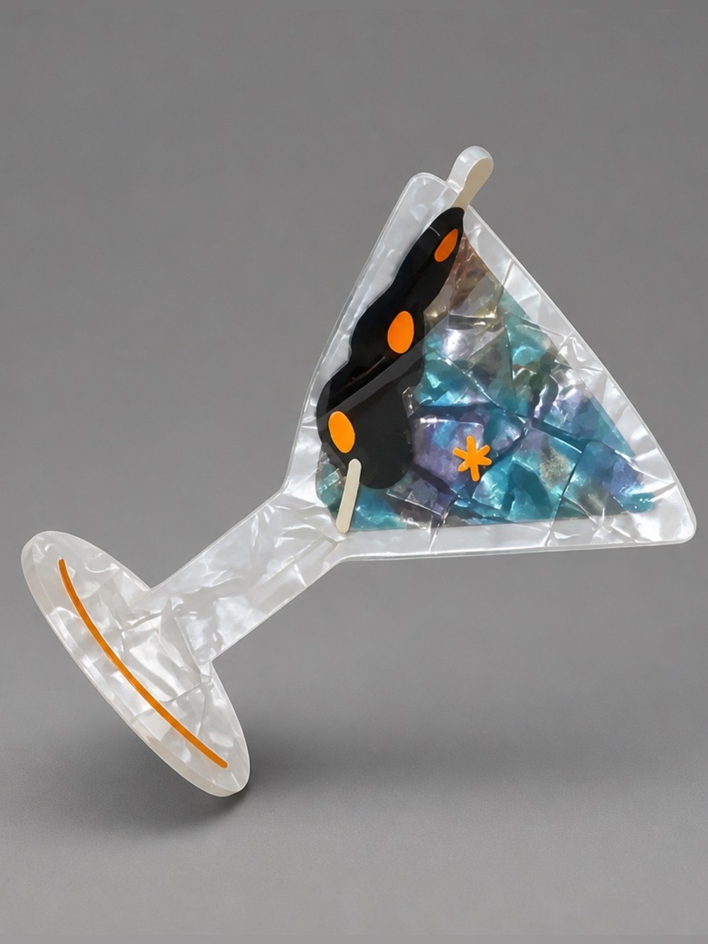 Martini Hair Claw Clip